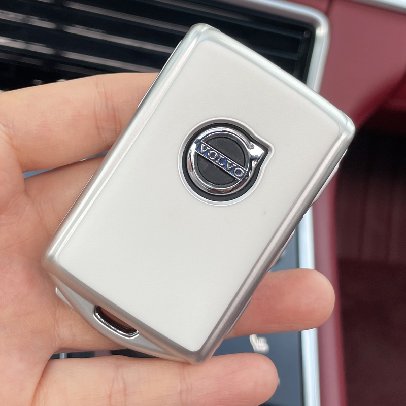 迪加伦适用于21款沃尔沃新xc60xc90s90xc40v90专用皮纹钥匙壳套女全包