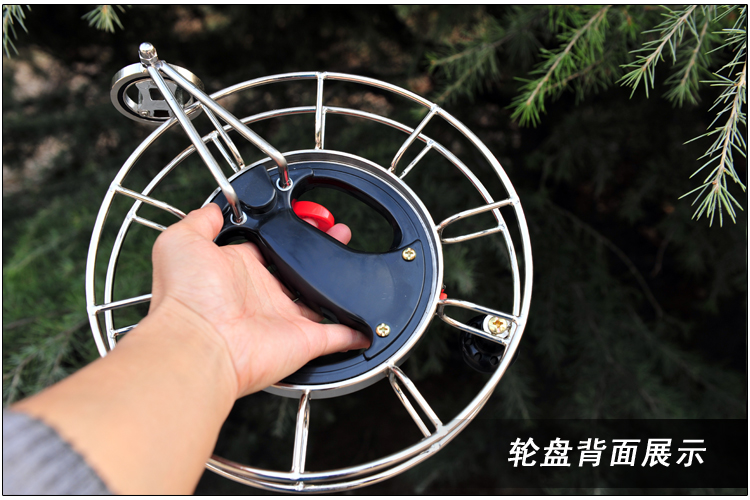 百特风筝配件新款不锈钢风筝线轮成人背带刹车手握轮大轴承静音潍坊大