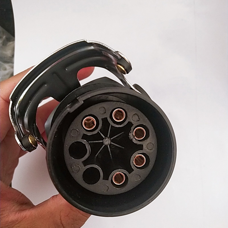 abs货车半挂车连接线5芯五芯螺旋线总成挂车七孔电线插头插座 红色abs