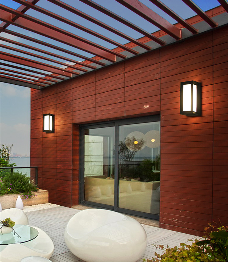 led简约户外防水入户门前灯阳光房灯感应家用过道50w门头灯 b款18w暖