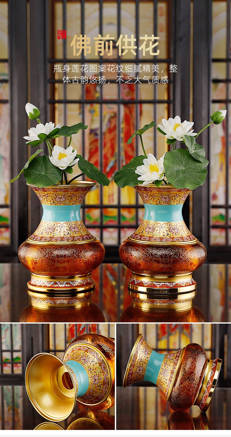 佛前供具套装云彩水晶合金供具套装家用佛前长明灯供杯果盘花瓶香炉