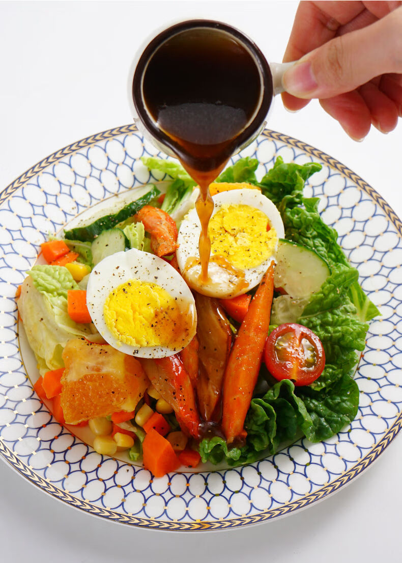 油醋汁千岛酱轻食蔬菜沙拉酱健身黑醋汁脱脂沙拉 蜂蜜蛋黄酱【图片