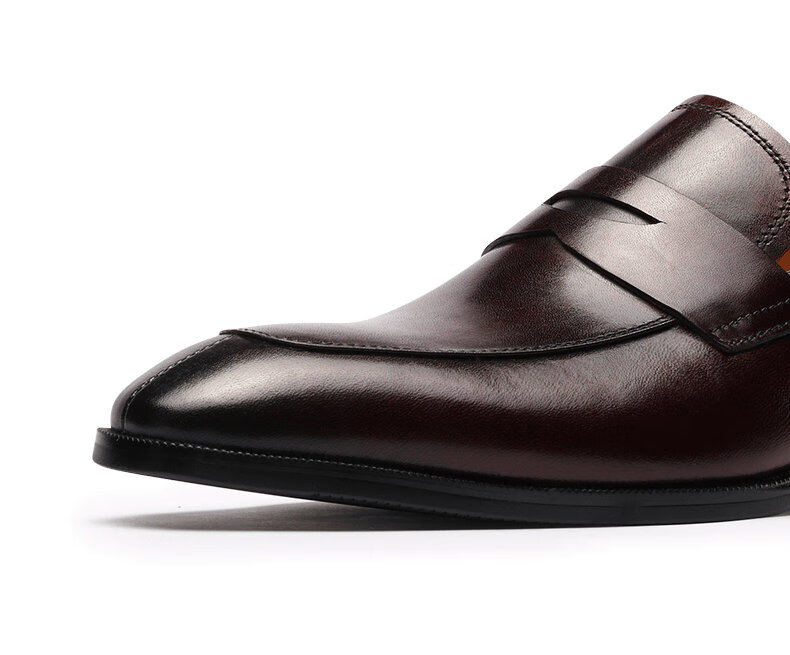 花桦轻奢品牌中青年正装鞋男夏季新款牛皮内里英伦风老板皮鞋乐福鞋真