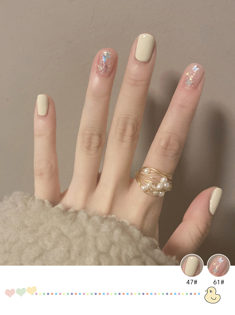 夏天裸色指甲油女免烤2021年新色快干不易掉色不可剥冰透奶黄色送女友