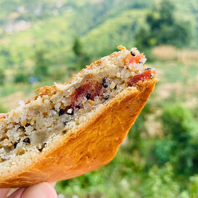 古蔺月饼四川泸州特产手工家乡老月饼中秋冰糖火腿五仁500g华海春 冰