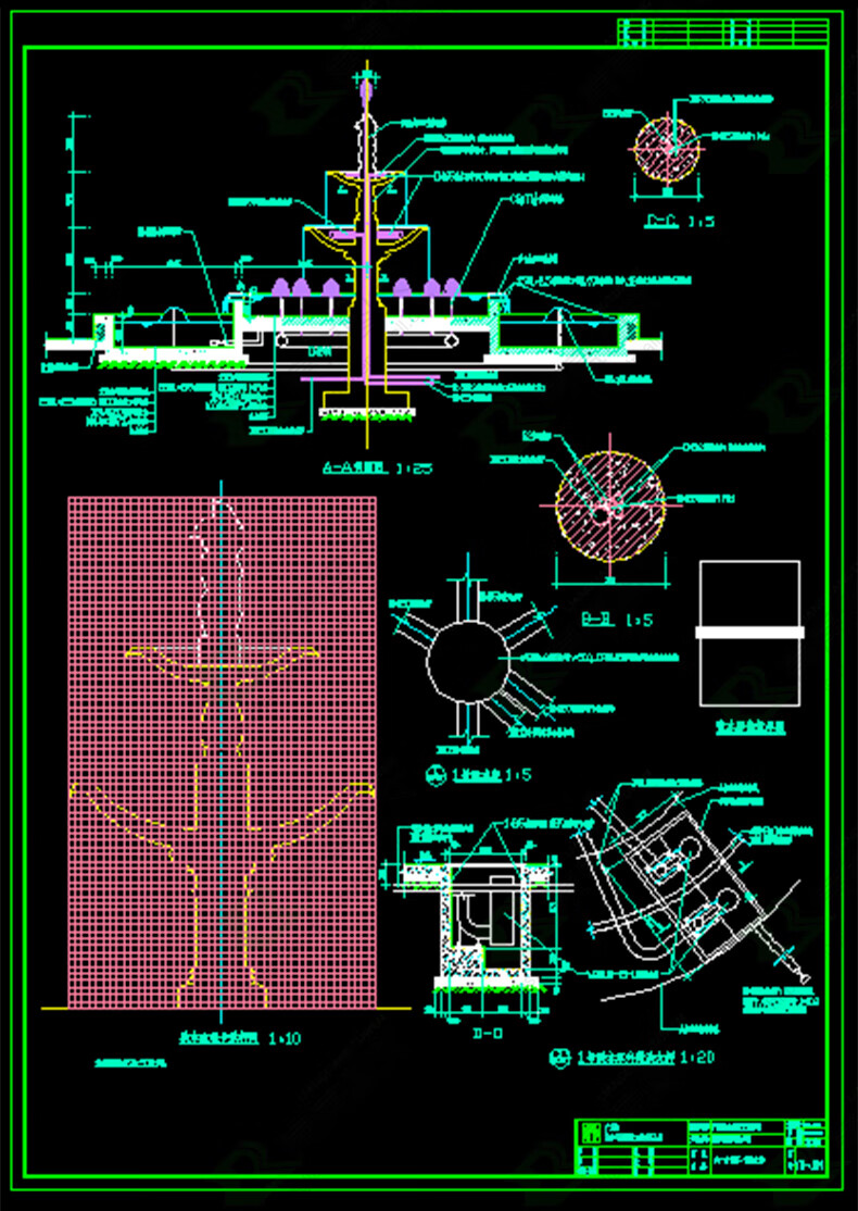 园林景观cad节点大样平面立面剖面设计小品细部施工图纸图库素材