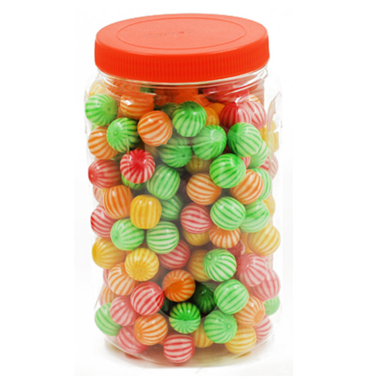 西瓜泡泡糖桶装约185颗糖果口香糖460g童年怀旧零食泡泡糖185颗1筒