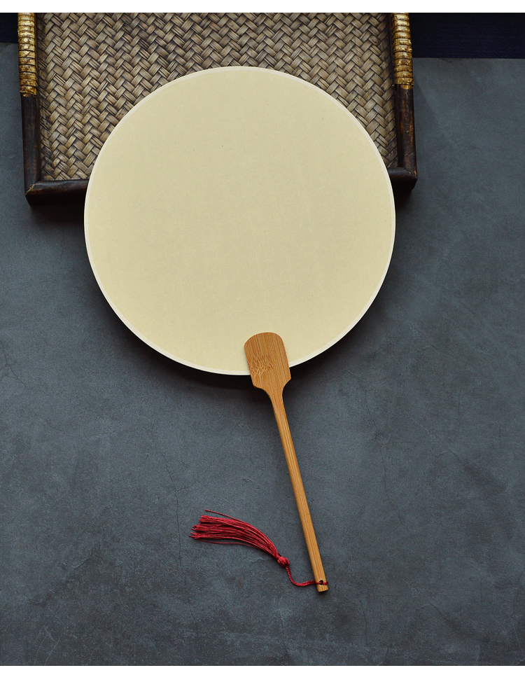 升级款加厚双面空白宣纸团扇宫扇半生熟工笔国画水彩国画写毛笔字美人