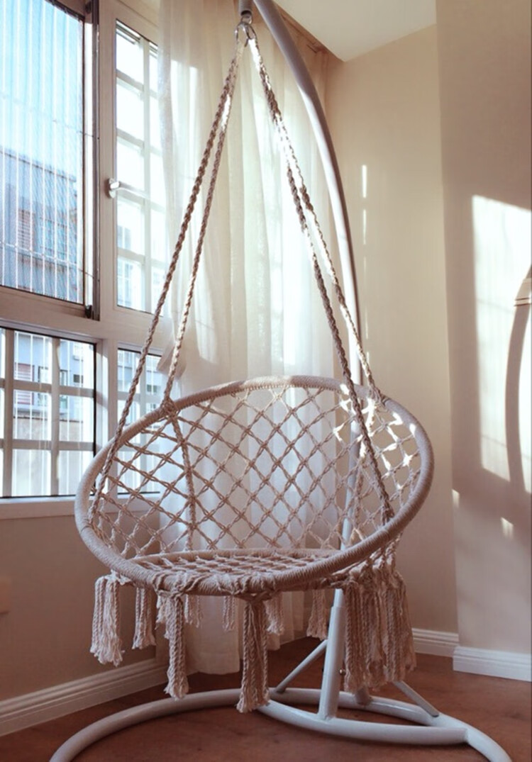 吊兰 摇椅吊椅吊篮民宿吊篮床房装饰吊床阳台吊篮椅棉绳编织秋千室内