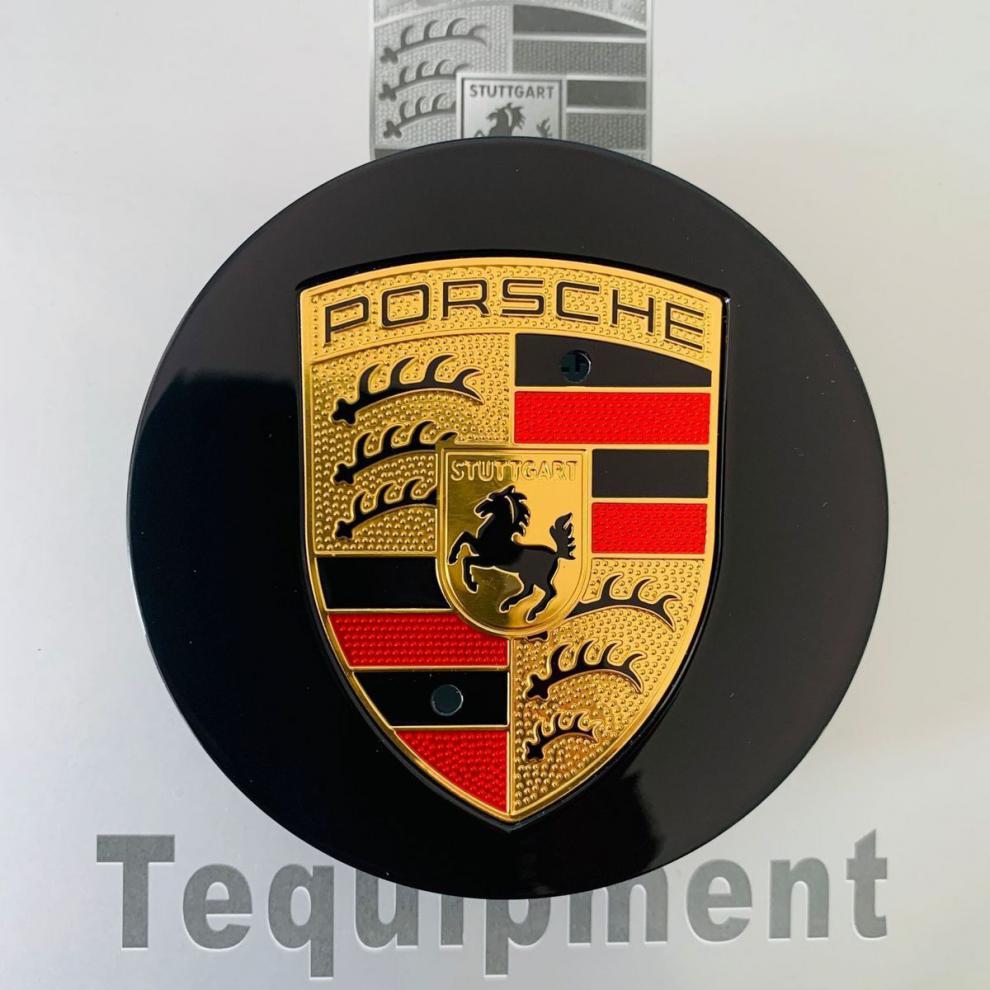 保时捷帕拉梅拉911卡宴 mancan718轮毂盖彩标918卡曼轮胎标志 款黑色