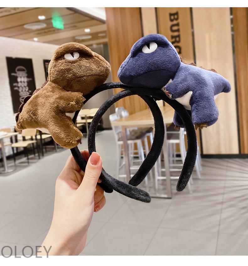 oloey韩版洗脸网红大恐龙外出发卡少女可爱卡通发箍女压发头箍头饰