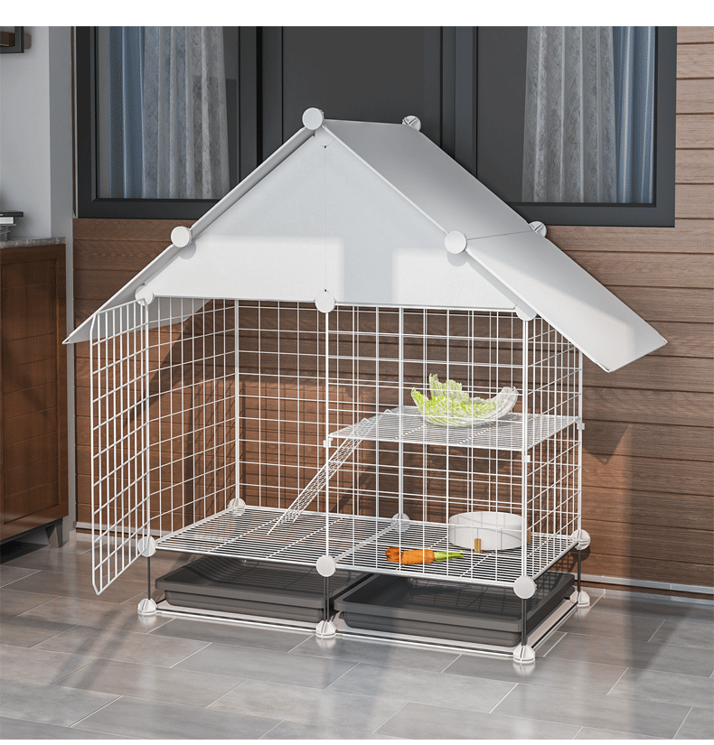 兔笼兔子窝小屋笼兔笼子特大号宠物用品养殖用室内兔窝别墅所有爬梯均