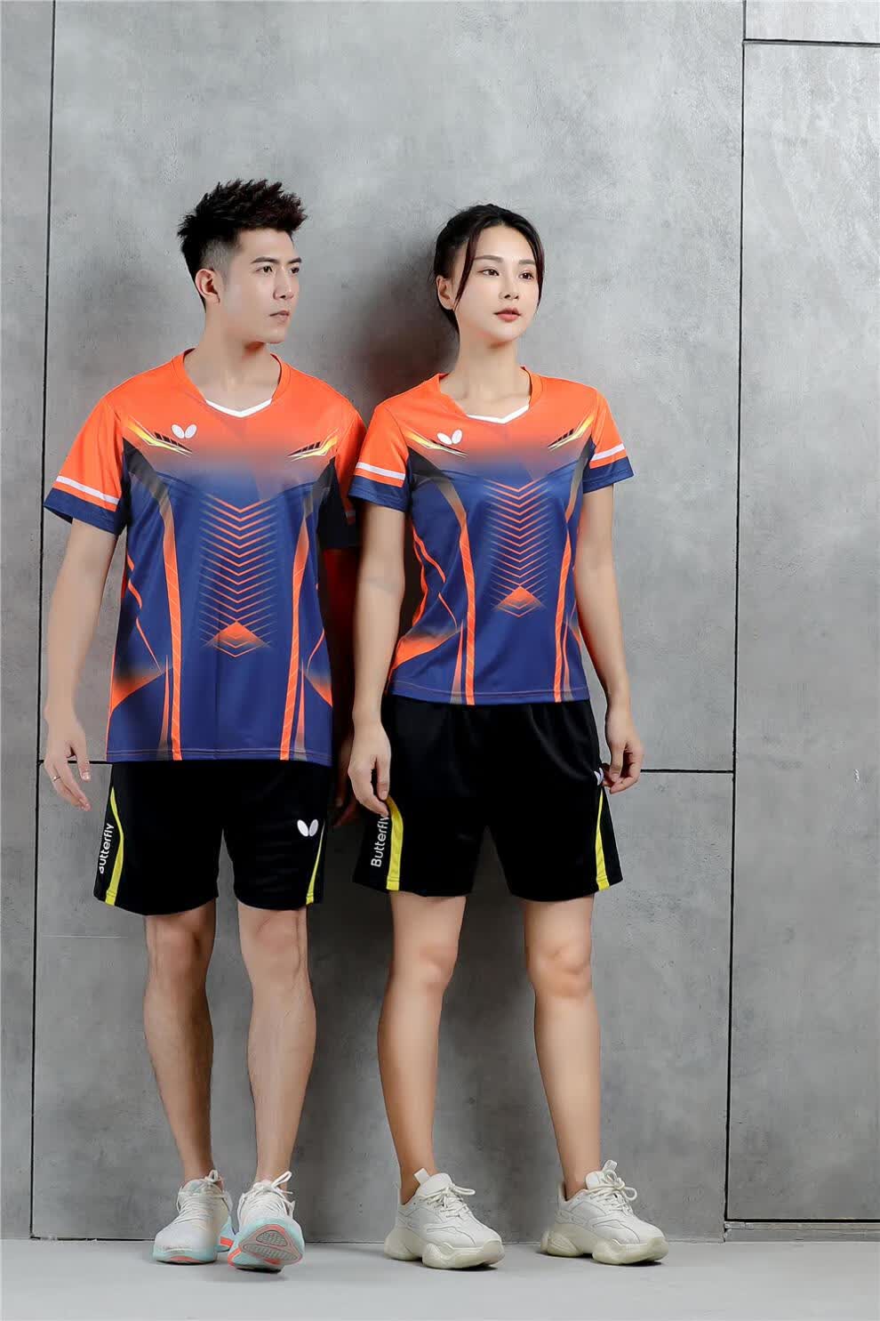 新款蝴·蝶乒乓球服套装男女速干排汗比赛训练球衣团购运动队服印字