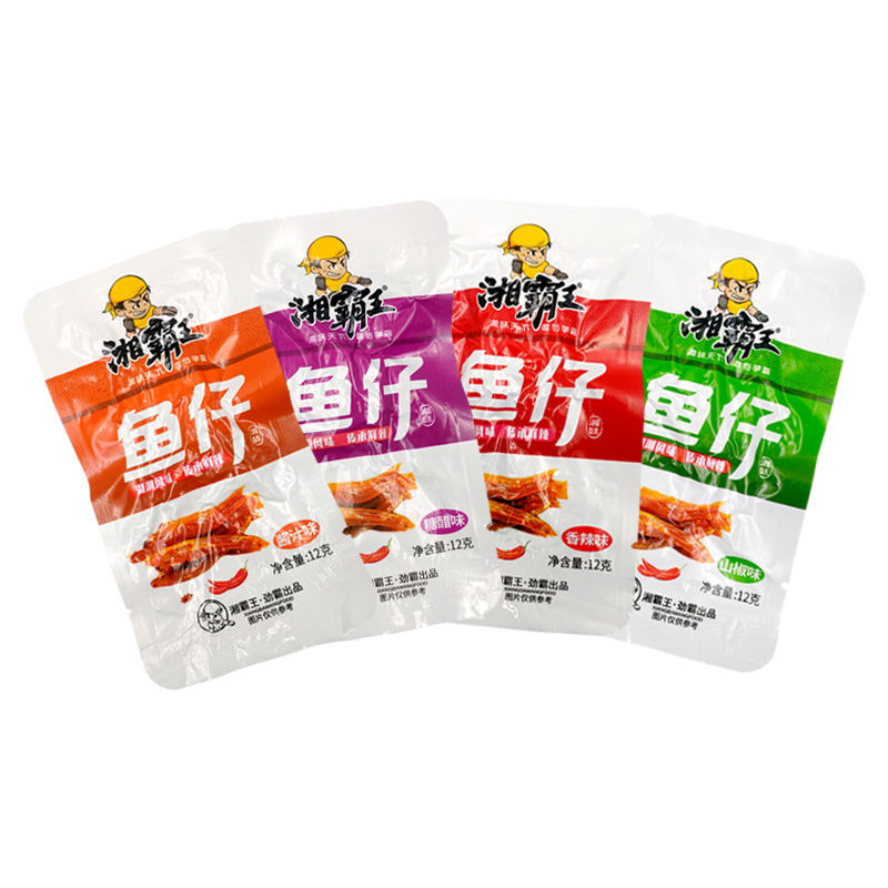 湘霸王牛肚湘霸王香辣鱼仔12g山椒酱汁糖醋毛毛鱼零食湖南鱼干麻辣