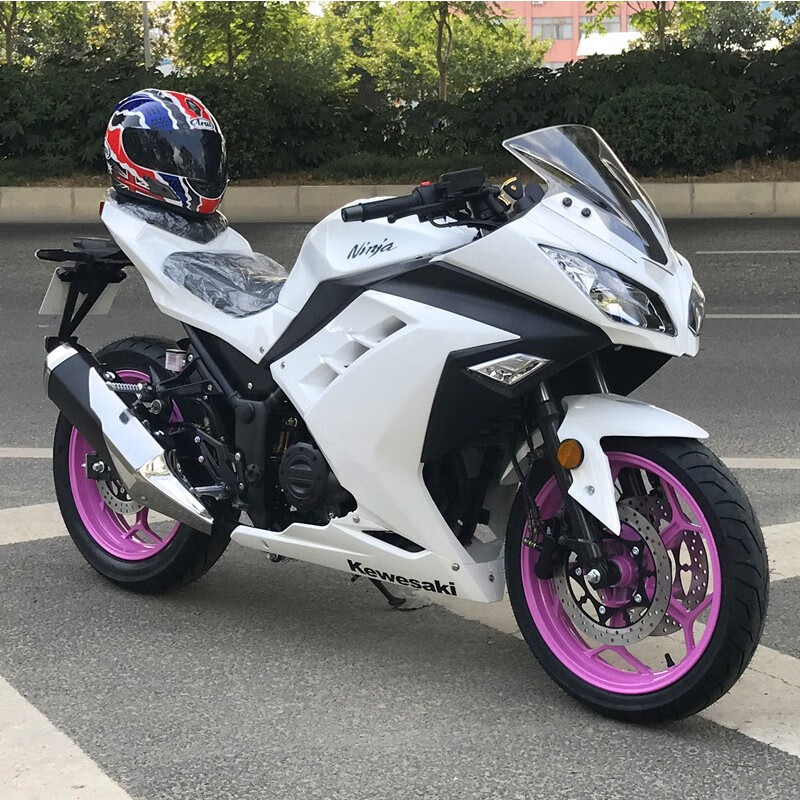 2022纯色小忍者摩托车双缸400cc水冷大排量跑车机车国四电喷abs版