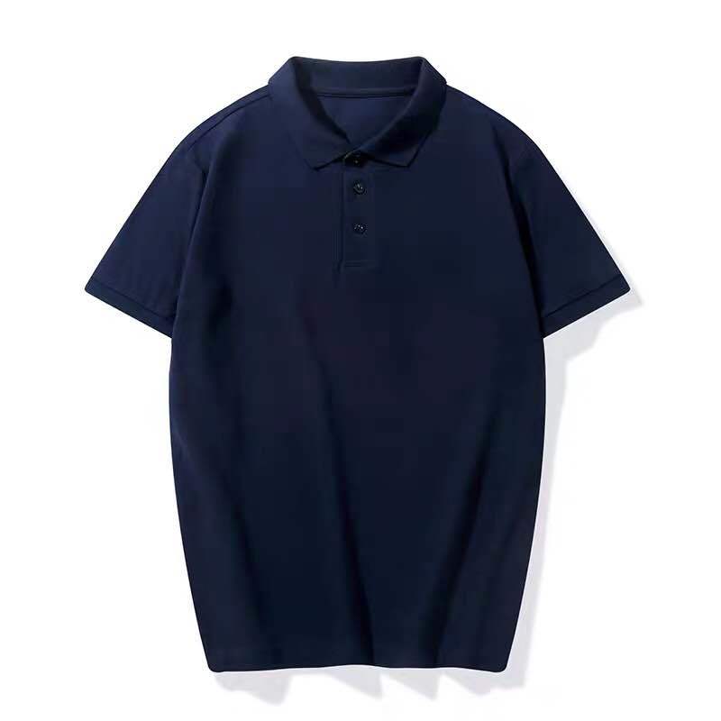 t恤男短袖翻领纯色夏季棉宽松加大码潮流简约男生上衣服 polo黑色 s