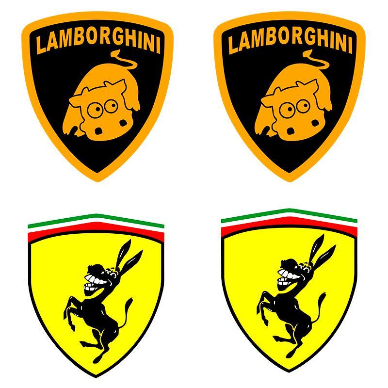 汽车车贴个性贴车门贴法拉驴车贴兰博基牛车标贴纸反光划痕遮挡改装尾