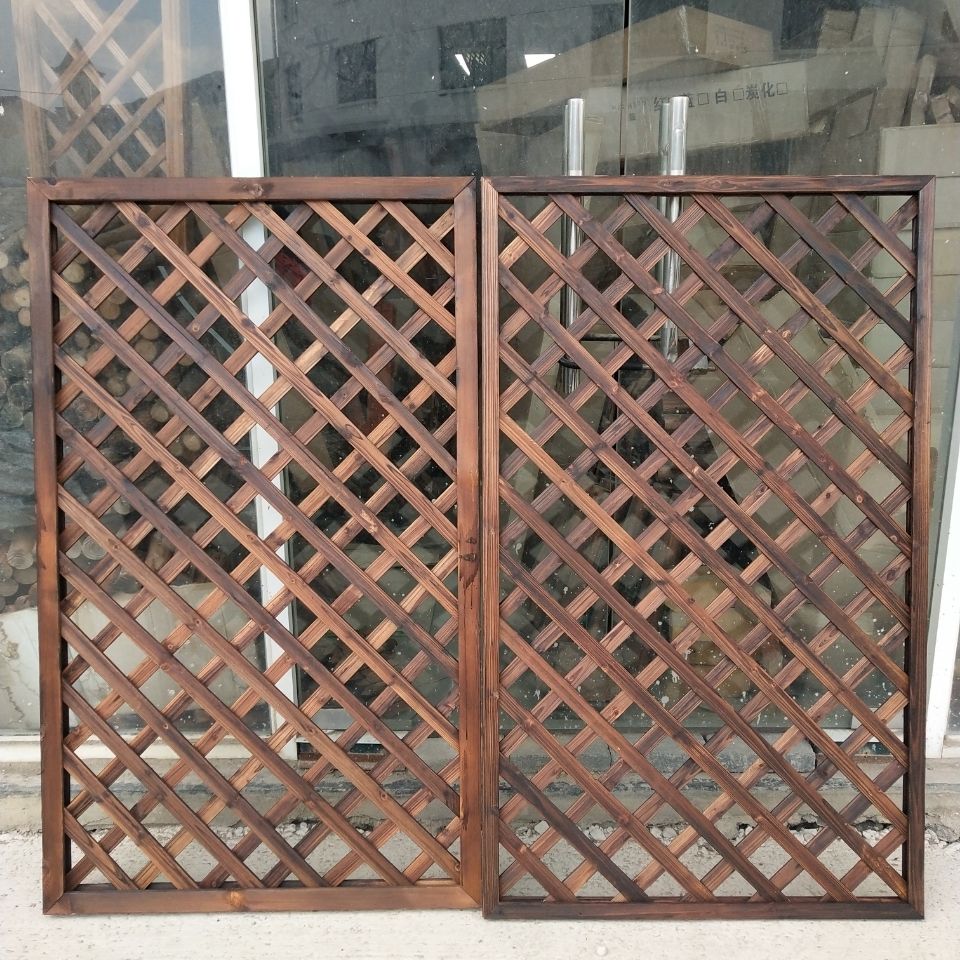 阳台花架格栅防腐木栅栏网格花架木篱笆户外阳台墙面装饰爬藤架实木