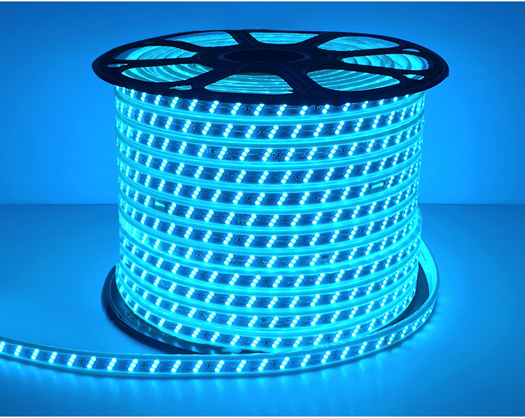 led灯带冰蓝色海蓝色超亮长灯条灯客厅吊顶户外防水光带浅蓝220v【图