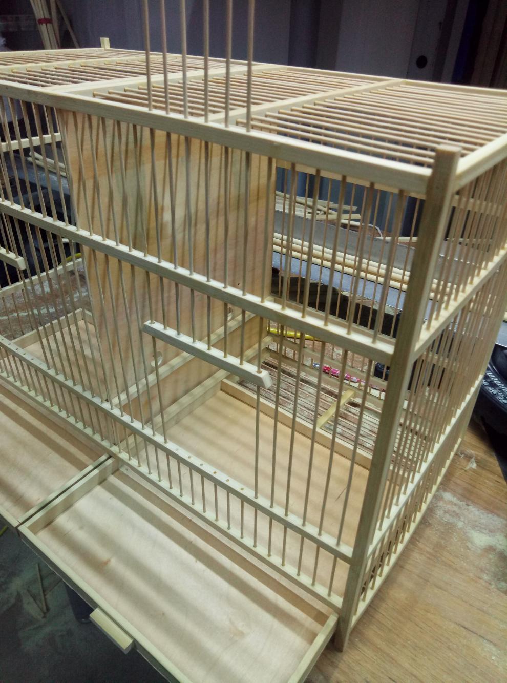 不二臣鸟笼竹笼双格隔板繁殖笼玉鸟绣眼贝子颠颏繁殖笼 底网在抽屉