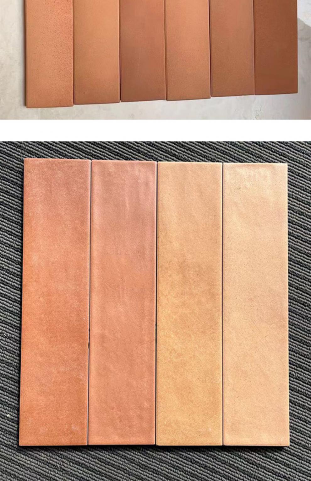 陶土砖复古红砖长条民宿酒店墙地砖休闲书房手工砖瓷砖 陶土四色混搭