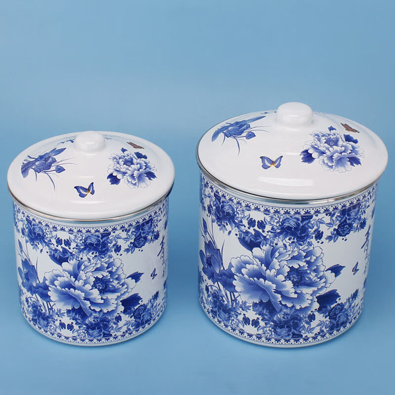 老式茶缸 大瓷缸杯子 搪瓷杯大号老式搪瓷大容量搪瓷水杯带盖茶缸子