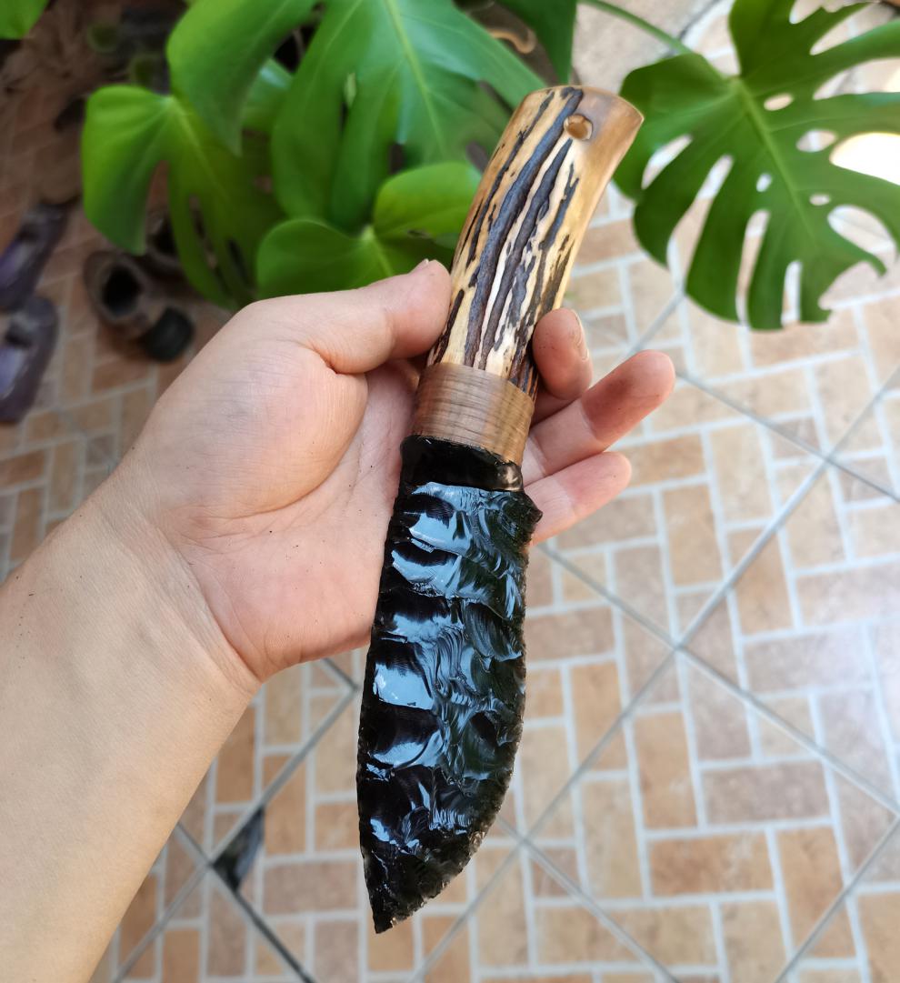 龙晶匕 热带龙 黑曜石刀 石器 纯手工古法打制高端订制 龙晶刀 右3