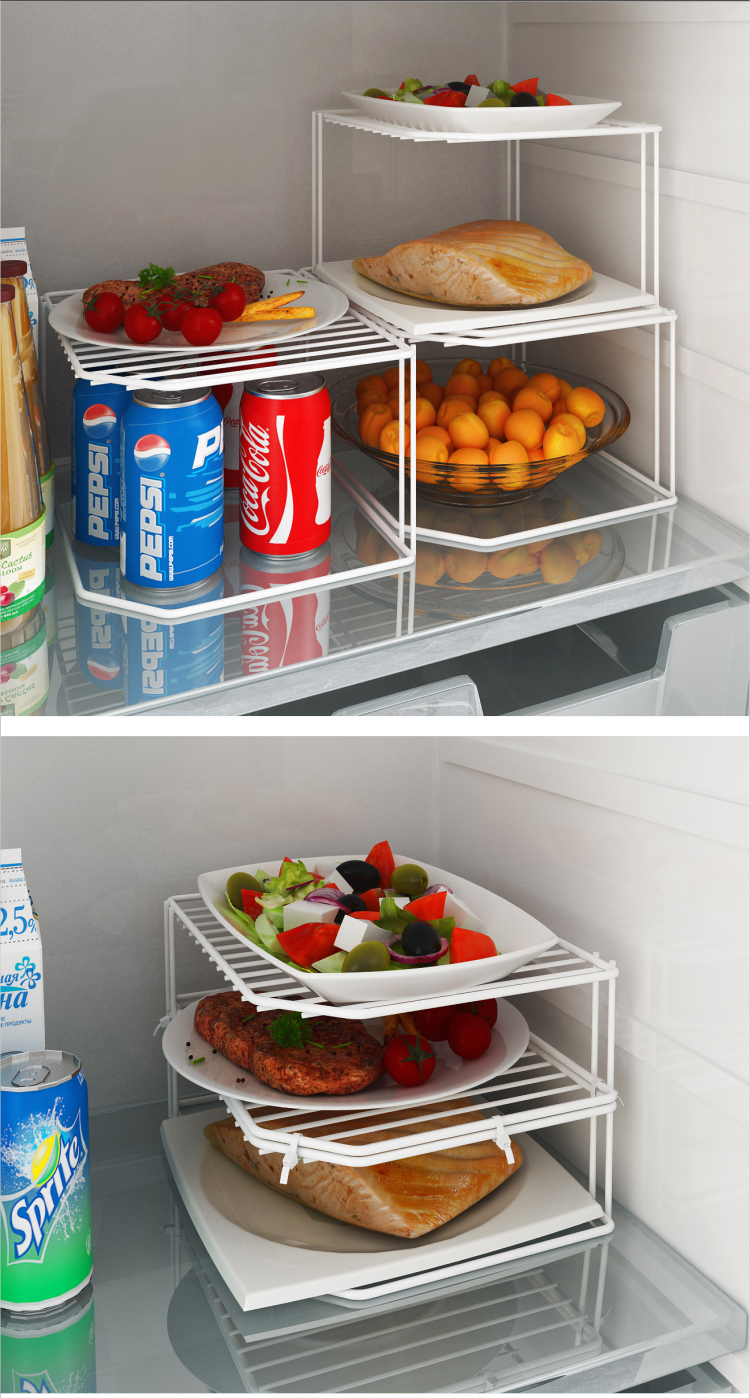 冰箱内部置物架冰箱冰柜收纳神器内部隔板隔层分层架厨房冷柜放菜放锅