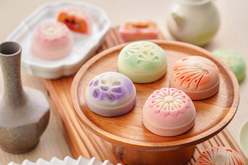 【新品】和果子套色月饼 桃山皮透色渐变月饼传统糕点中秋送礼团购 透