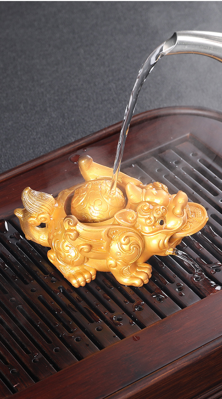 茶偶貔貅金蟾蜍变色茶宠物摆件精品可养茶桌茶台茶具配件貔貅禅意茶道