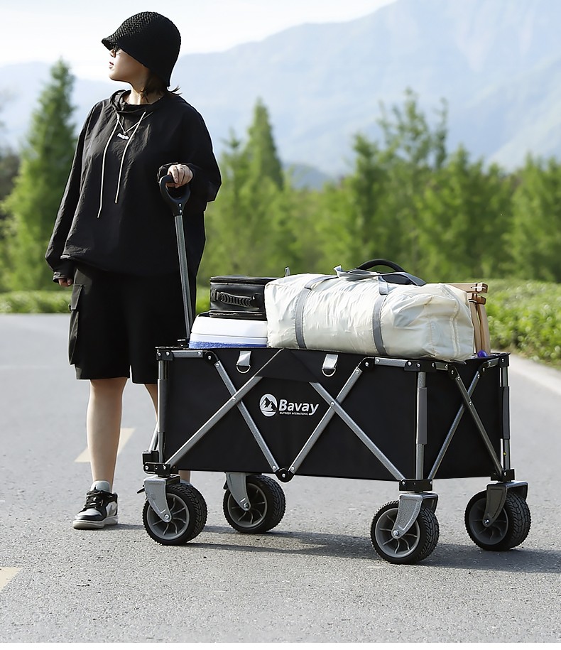 bavay户外野营车营地车露营车推车四面折叠野餐拖车钓鱼拉车北欢聚拢