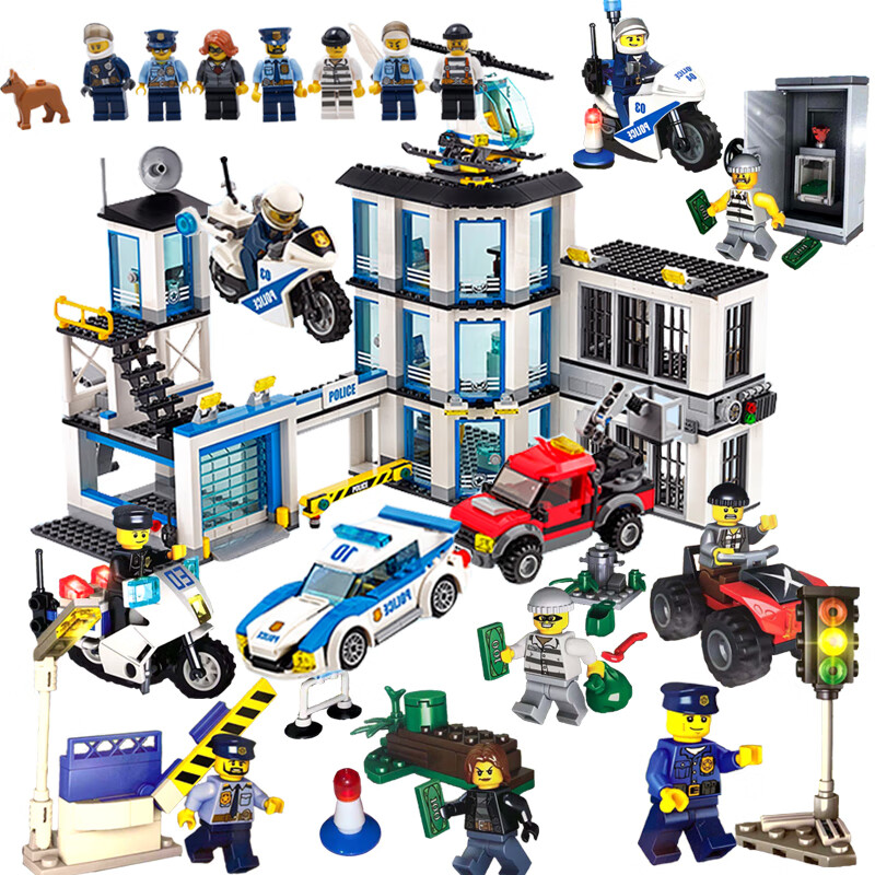 【官方认证】乐高(lego)警察局城市系列60316同款小颗粒拼装积木玩具
