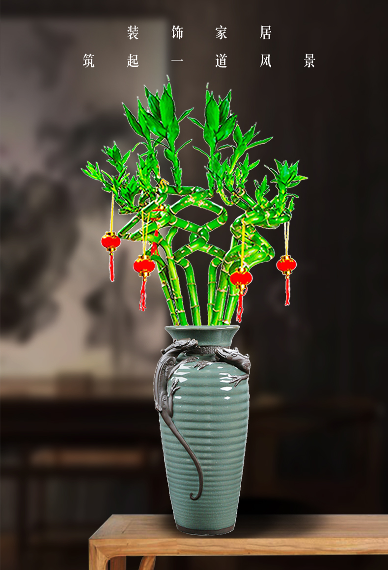 姜芮 水养富贵竹绿植盆栽富贵子银柳干花假花春节置办过年年货礼礼物