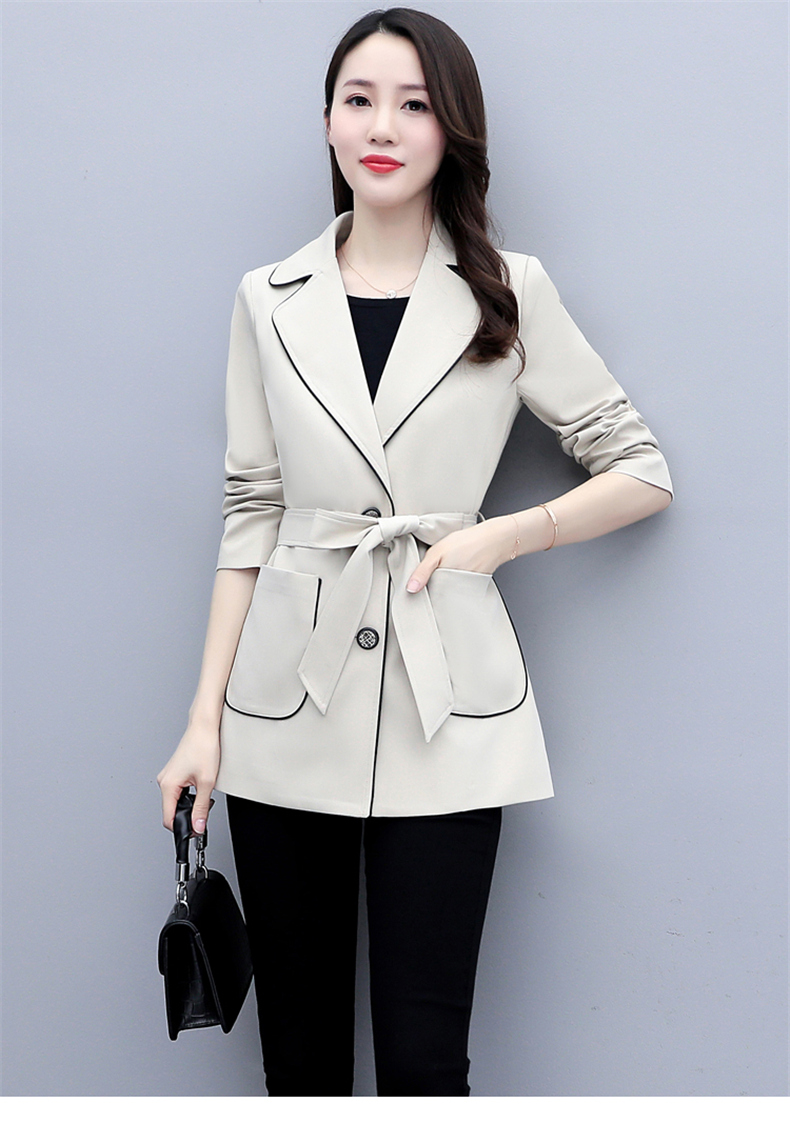 修身女士英伦风小个子夹克短外套女短款外套上衣小外套风衣女黑色xxl