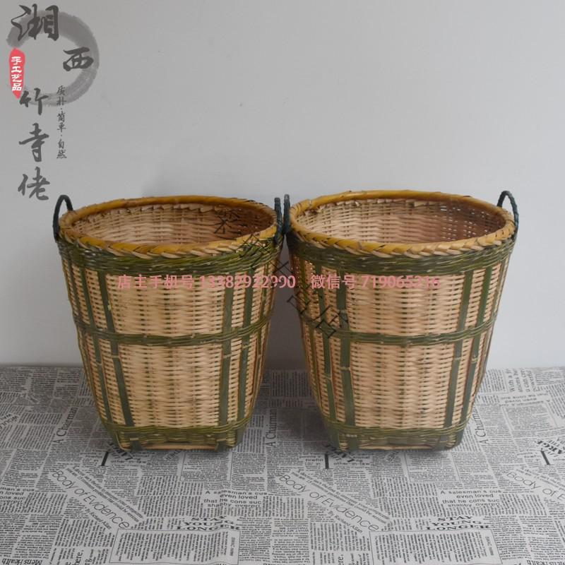 竹筐篓子超市饭店摆放收纳竹篮竹箩筐子表演道具 4号单筐【图片 价格