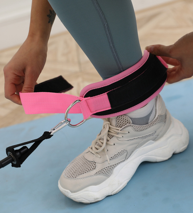 门上拉力绳配件龙门架练腿练臀部健身弹力带脚环绑腿扣脚踝绑带套腹部