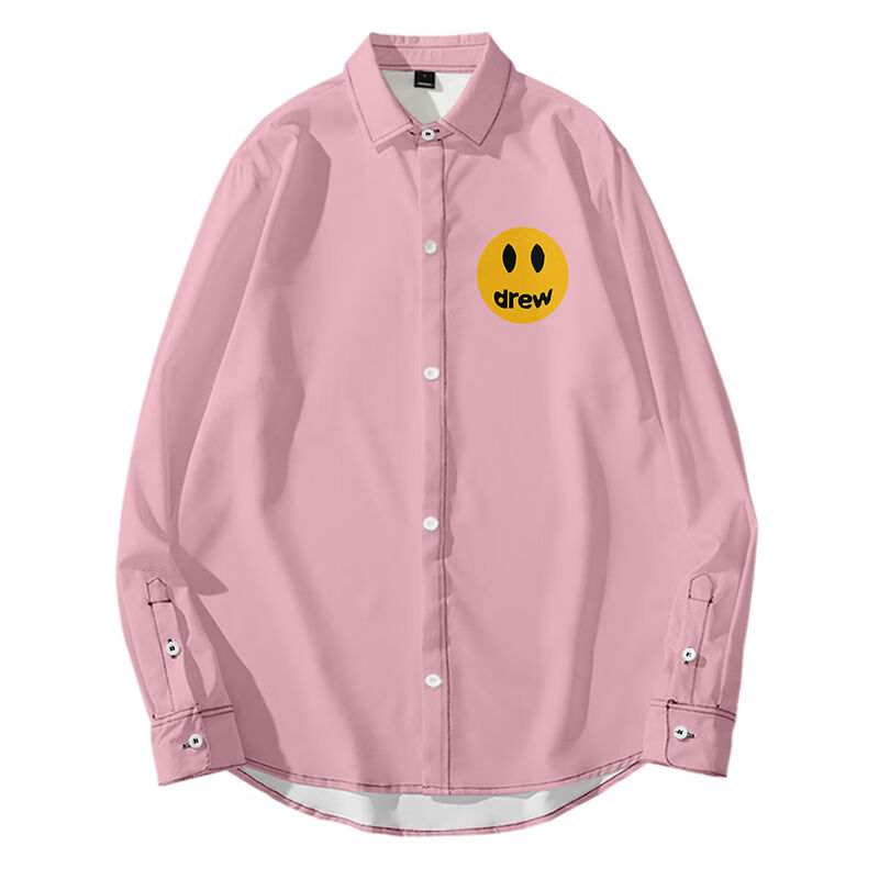 justinbieber贾斯汀比伯同款笑脸印花衬衫drew男女ins衣服4款xs