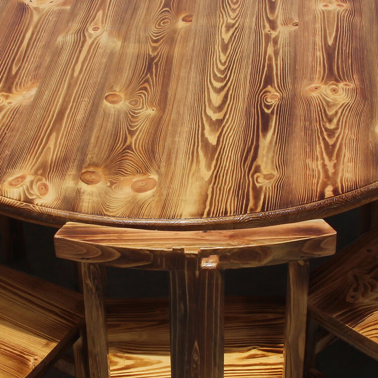 舒弗 食堂快餐店餐桌全实木原木饭店圆形桌面酒店食堂大排档商用圆桌