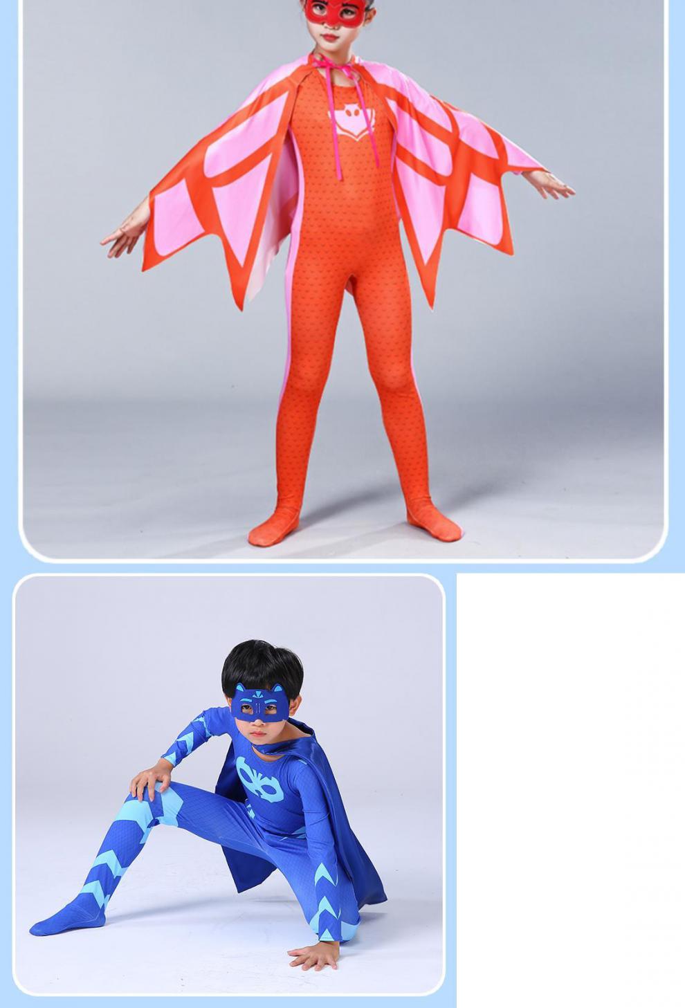 奈久留美 蒙面睡衣侠儿童紧身连体衣小英雄服装表演服动漫飞壁侠