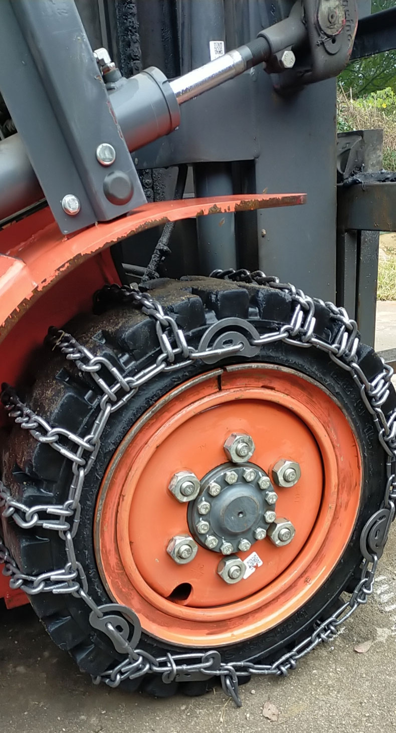 加粗加密叉车轮胎防滑链前置铁链条前轮打滑泥地雪地脱困28*9-15 9.