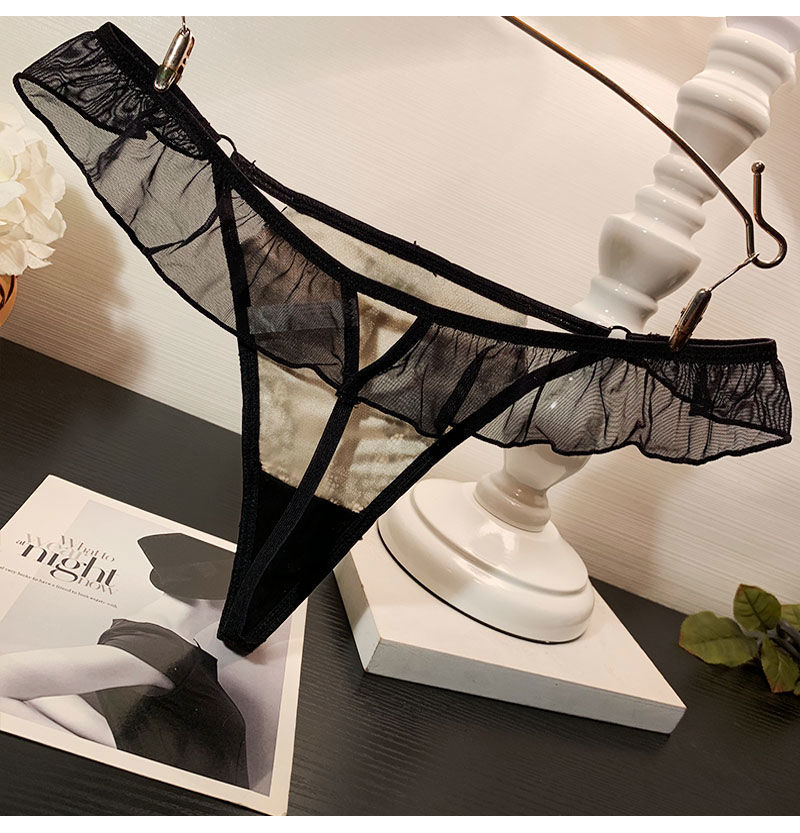 短裤头诱惑无痕小裤衩辣妹一片式底裤女式蕾丝丁字裤全透明成人情绪