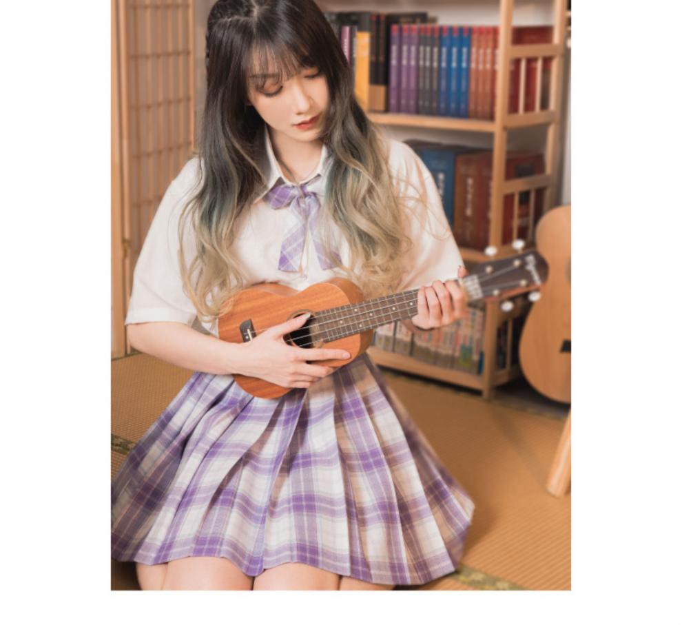 塔利尔德白鹿jk制服紫疏白鹿疏疏jk制服裙格裙原创日系百褶裙学生裙子