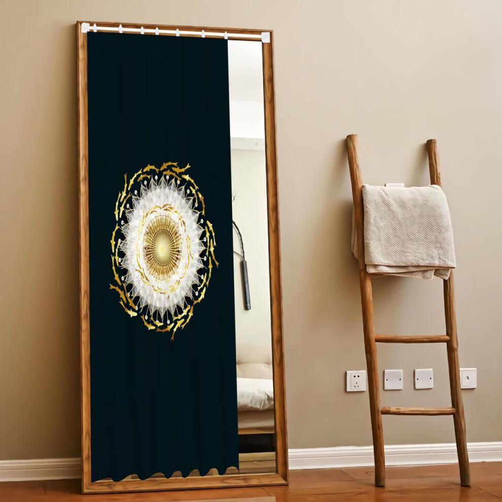 遮挡帘卫生间浴室柜遮盖布帘全身镜梳妆台卧室 ccia000120绒面镜帘 宽