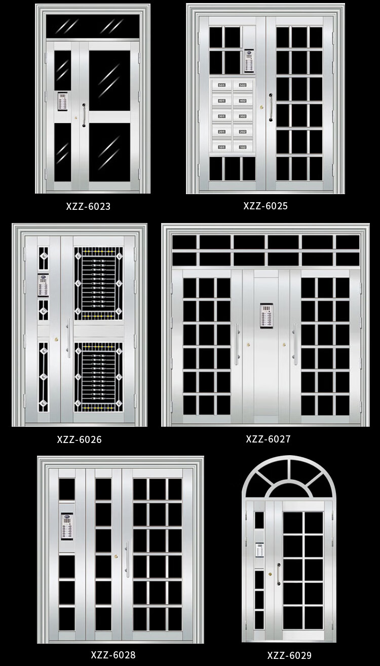 304不鏽鋼門 中式別墅自建房農村大門家用鄉村雙開門防盜門入戶門 sus