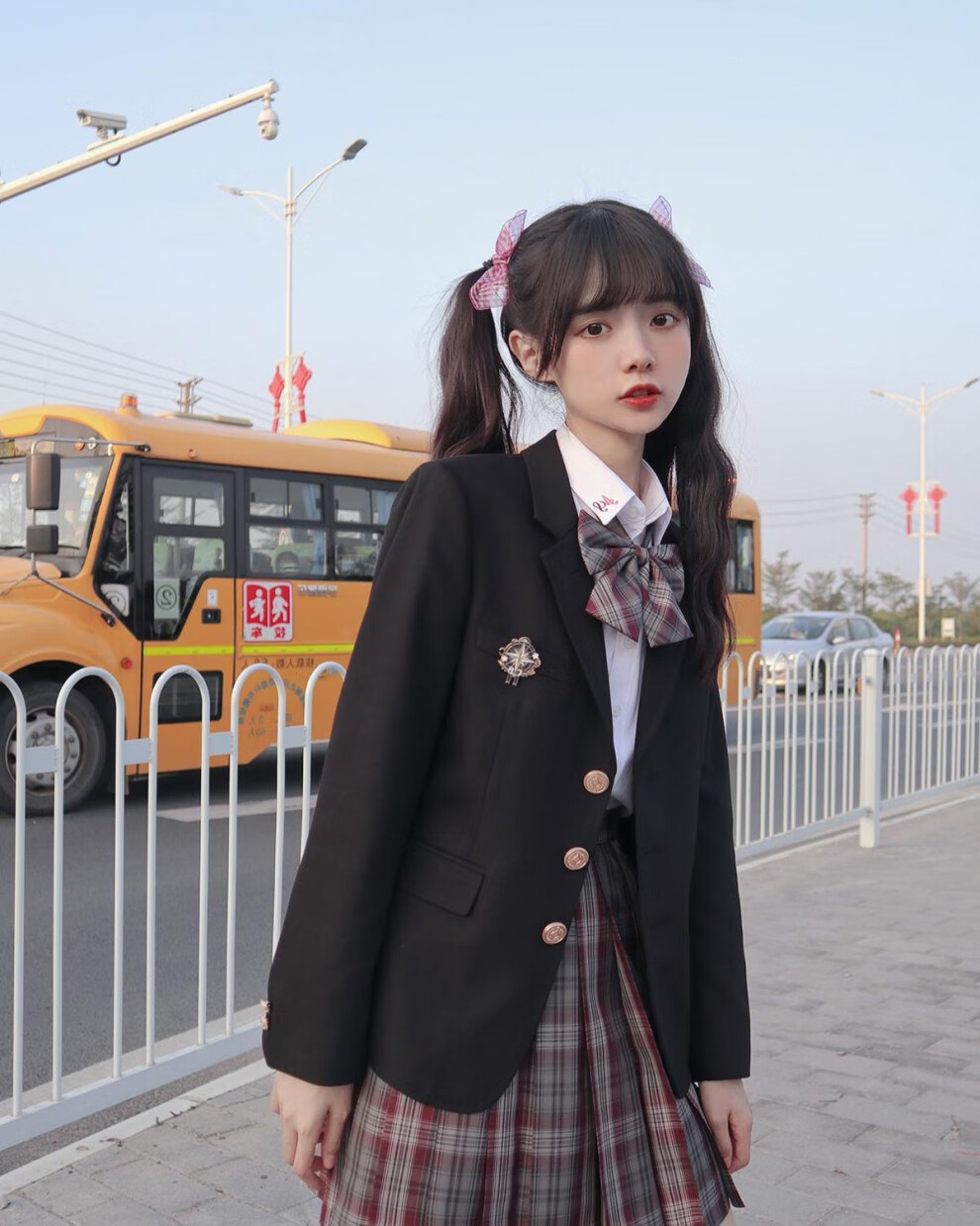 原创jk制服加厚jk西装女款三粒扣西服春秋季制服外套 三扣灰色西服