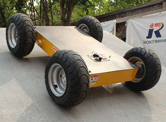 猛仕将四驱agv小车轮式机器人底盘无人驾驶巡逻安防支持ros100kg品质