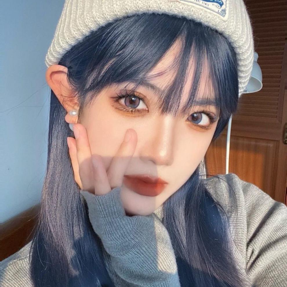 流行湖泊蓝潮色网红染发剂2021流行色天空蓝灰染发膏不沾头皮 雾霾蓝