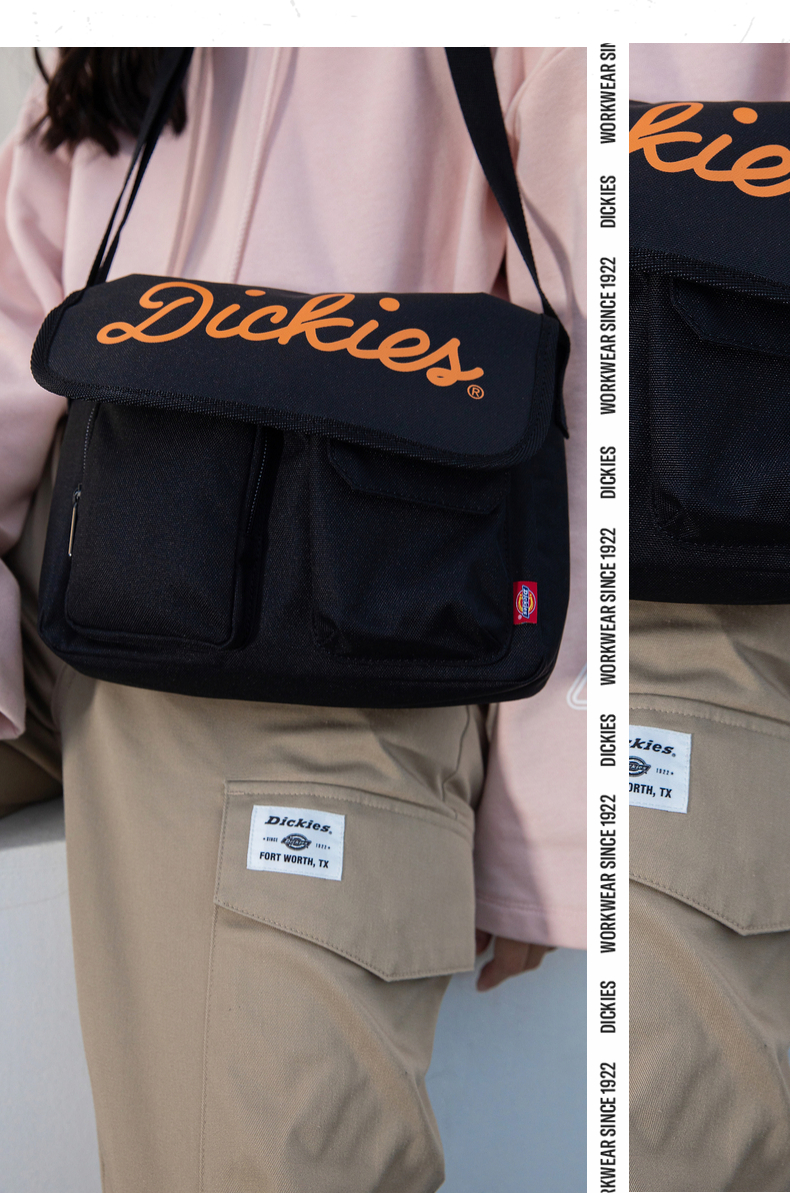 dickies斜挎包字母印花袋盖多口袋单肩包斜挎包新品斜挎包dk009700军