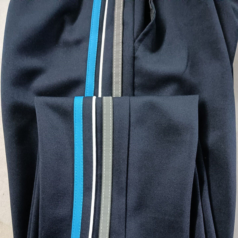 世侨校服裤子定制反光条校服裤杠男女运动裤一道杠反光条纹初中裤藏