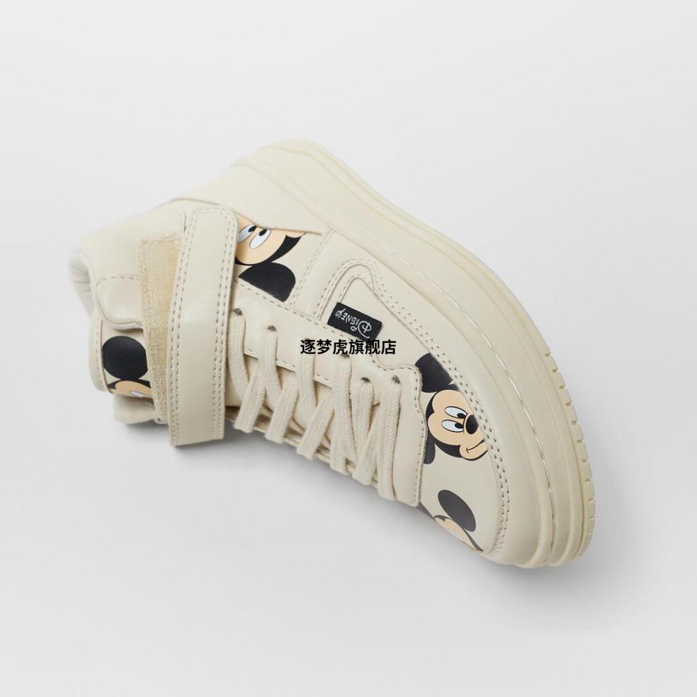 迪士尼disney儿童鞋女童联名米奇老鼠高帮运动鞋2202930001白色